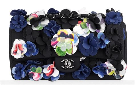 chanel multicolor neoprene flower flap bag